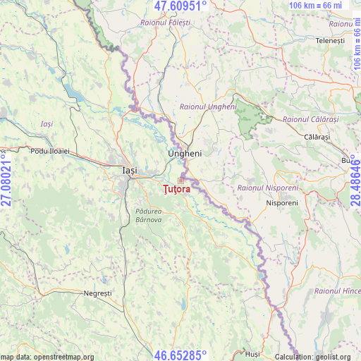 Ţuţora on map