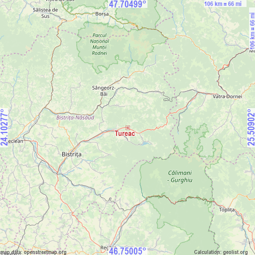 Tureac on map