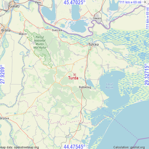 Turda on map