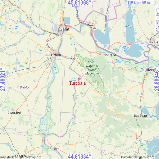 Turcoaia on map