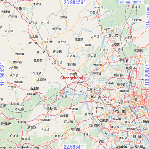 Chengzhong on map