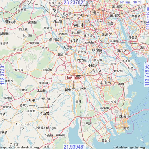 Lianjiang on map