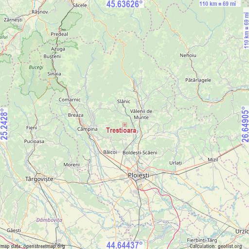 Trestioara on map