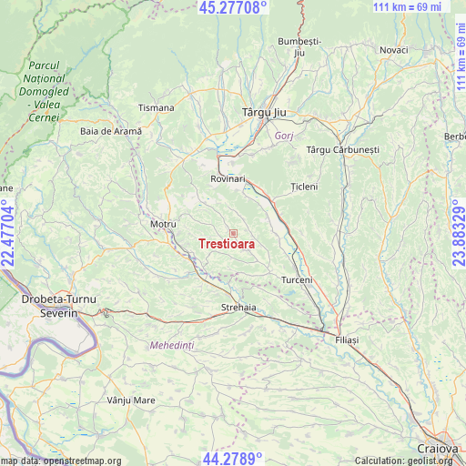 Trestioara on map