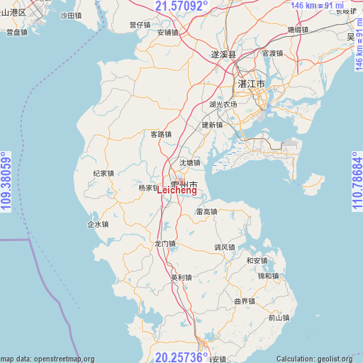 Leicheng on map