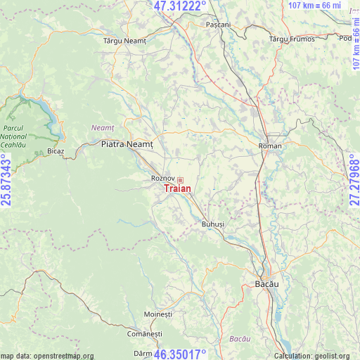 Traian on map