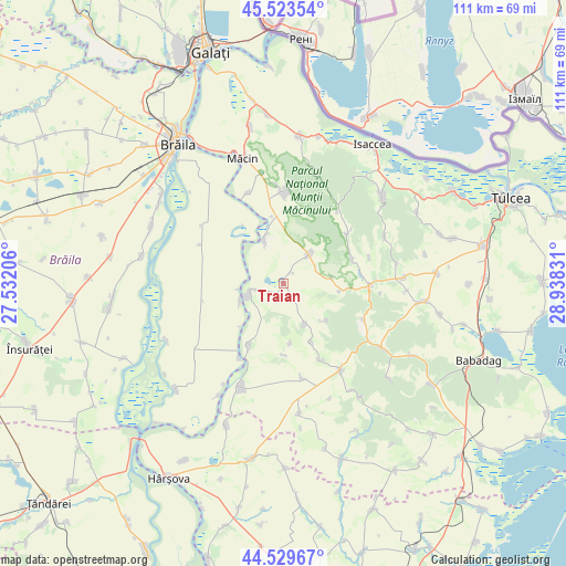 Traian on map