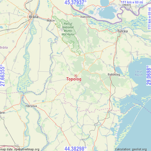 Topolog on map