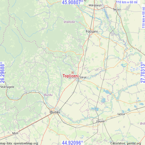 Topliceni on map