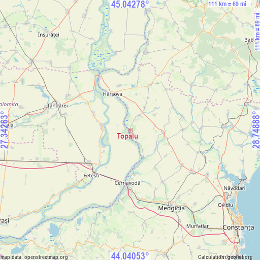 Topalu on map