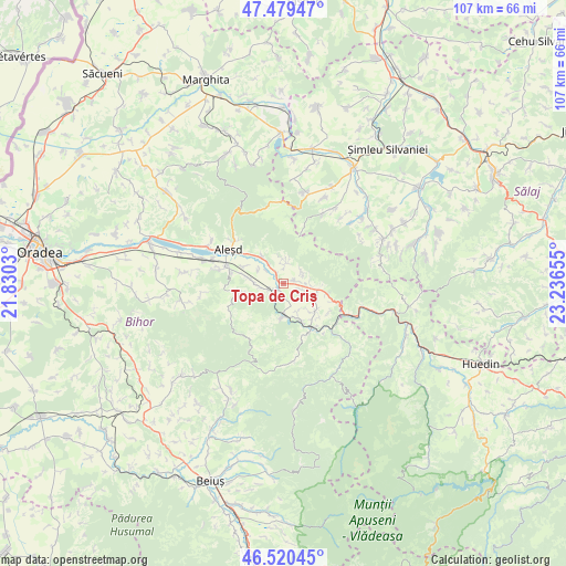 Topa de Criș on map