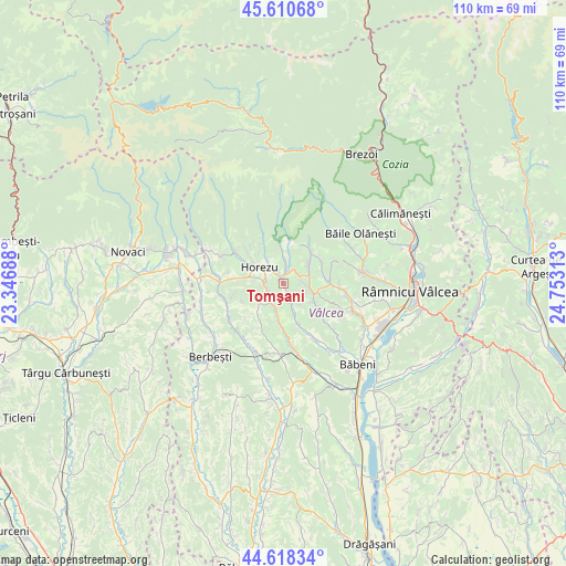 Tomşani on map