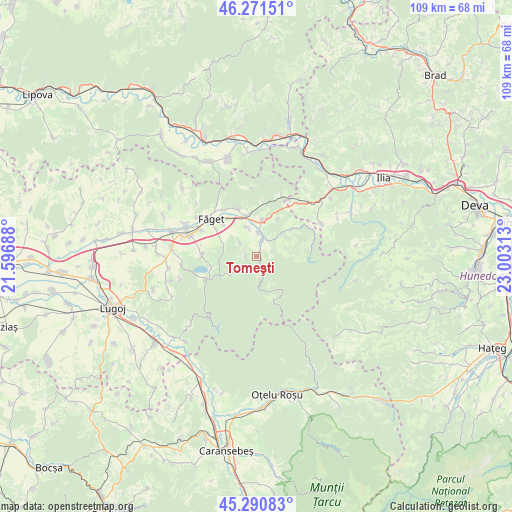 Tomeşti on map