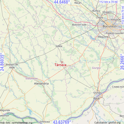 Târnava on map