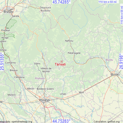 Târlești on map