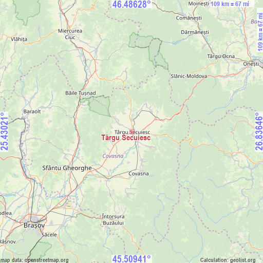 Târgu Secuiesc on map