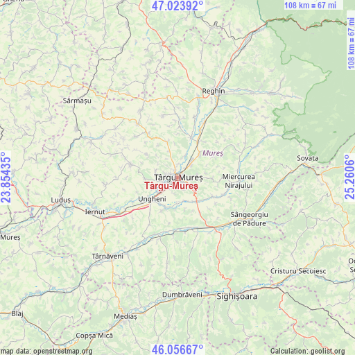 Târgu-Mureş on map