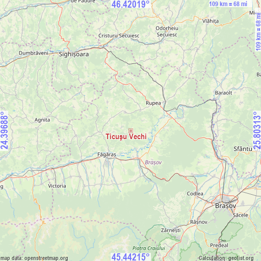 Ticuşu Vechi on map
