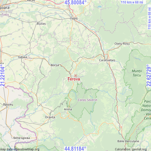 Țerova on map