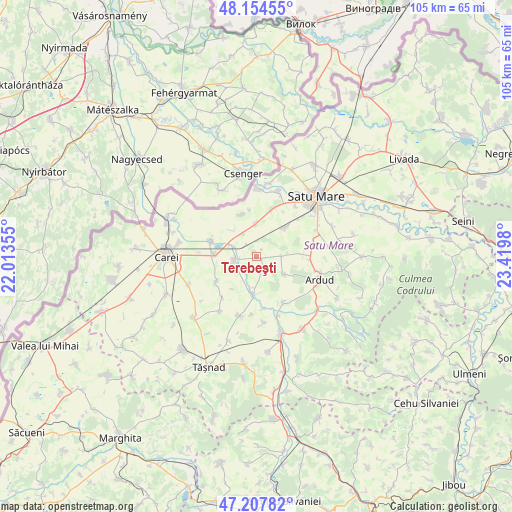 Terebeşti on map