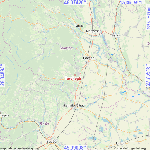 Terchești on map