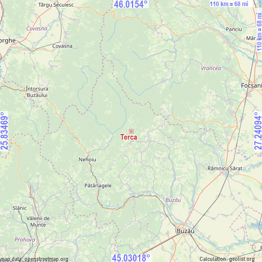 Terca on map