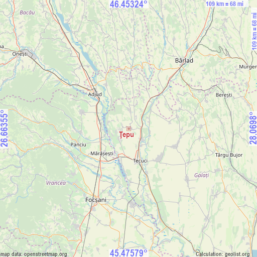 Ţepu on map