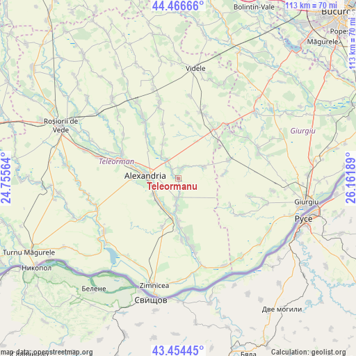 Teleormanu on map