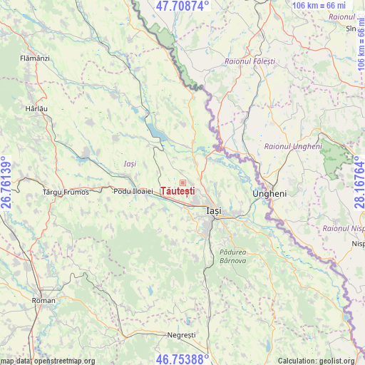 Tăutești on map