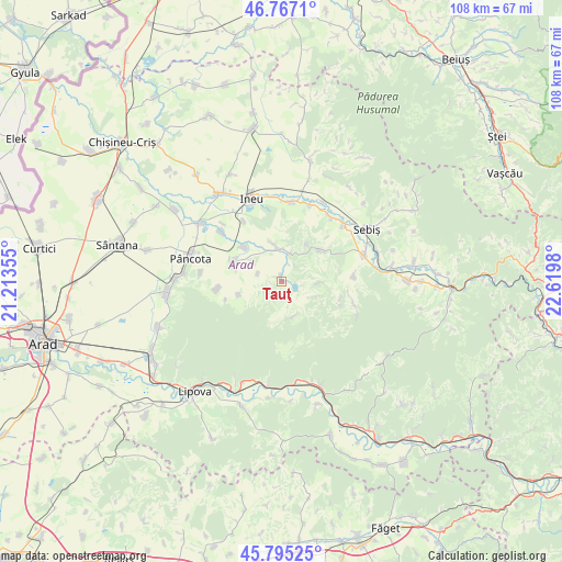 Tauţ on map