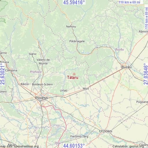 Tătaru on map