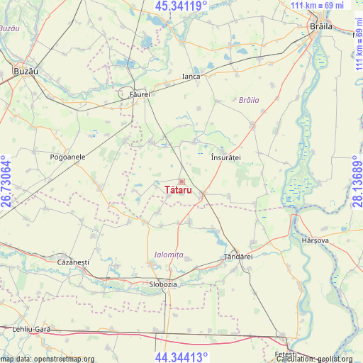 Tătaru on map