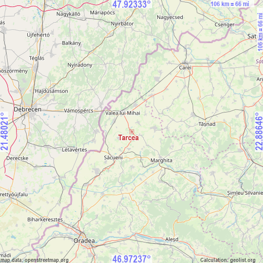 Tarcea on map