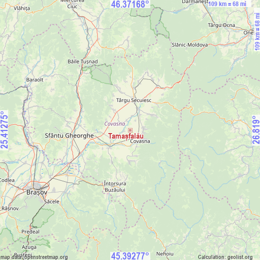 Tamașfalău on map