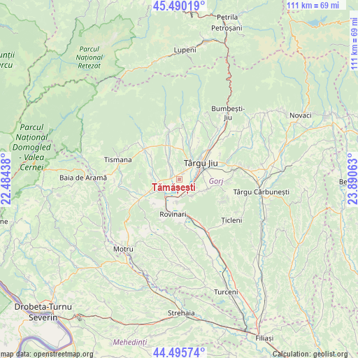 Tămășești on map