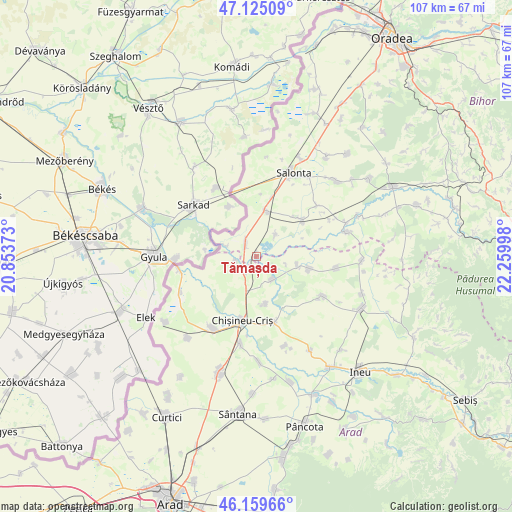 Tămașda on map