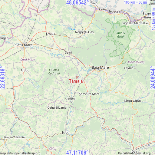 Tămaia on map