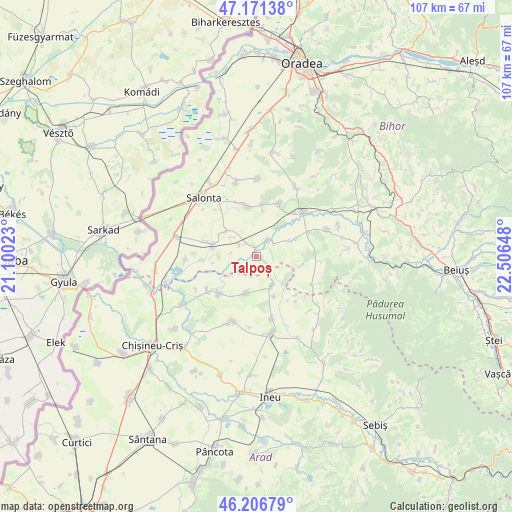 Talpoș on map