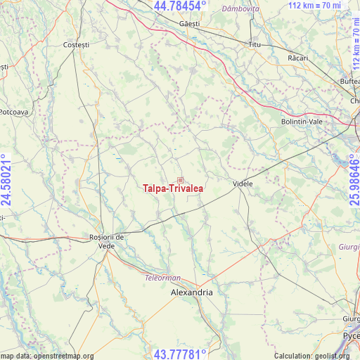 Talpa-Trivalea on map