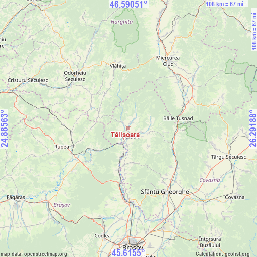 Tălișoara on map