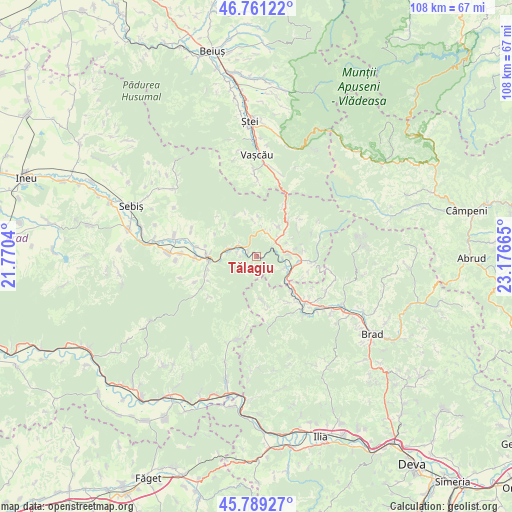 Tălagiu on map