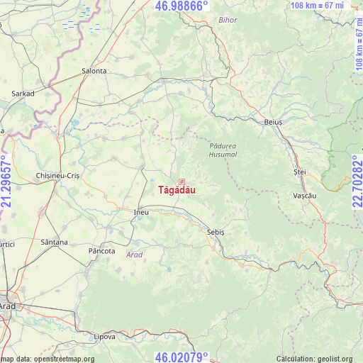 Tăgădău on map