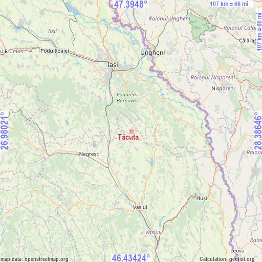 Tăcuta on map