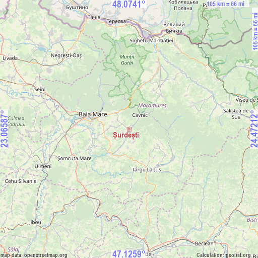 Șurdești on map