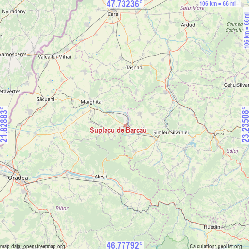 Suplacu de Barcău on map