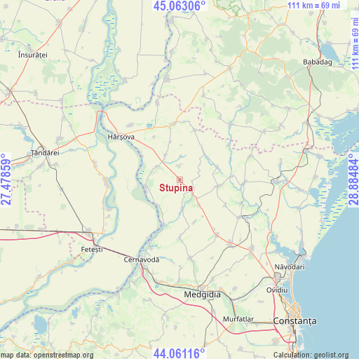 Stupina on map