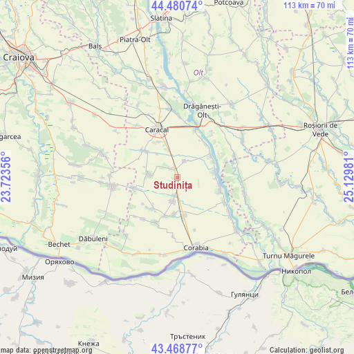 Studinița on map