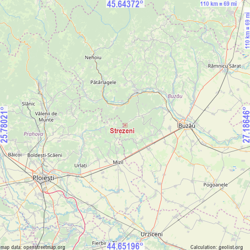 Strezeni on map