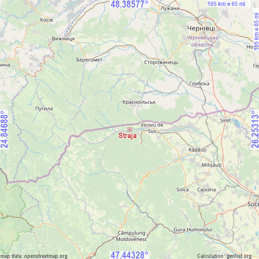 Straja on map