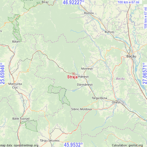 Straja on map